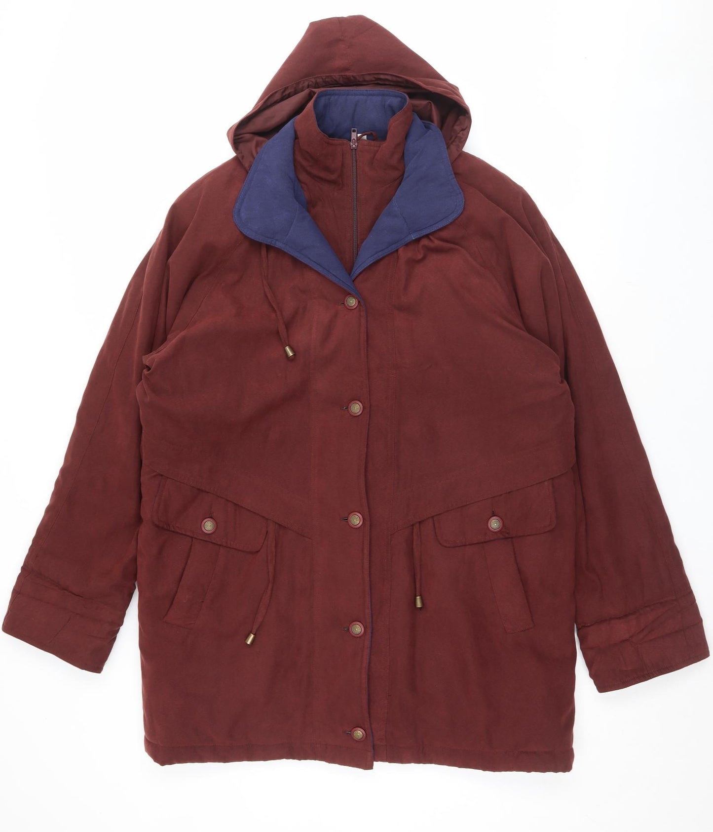 Preworn Womens Red Jacket Coat Size 16 Zip