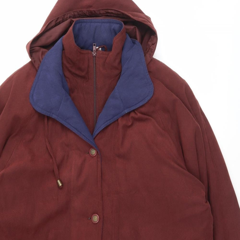 Preworn Womens Red Jacket Coat Size 16 Zip