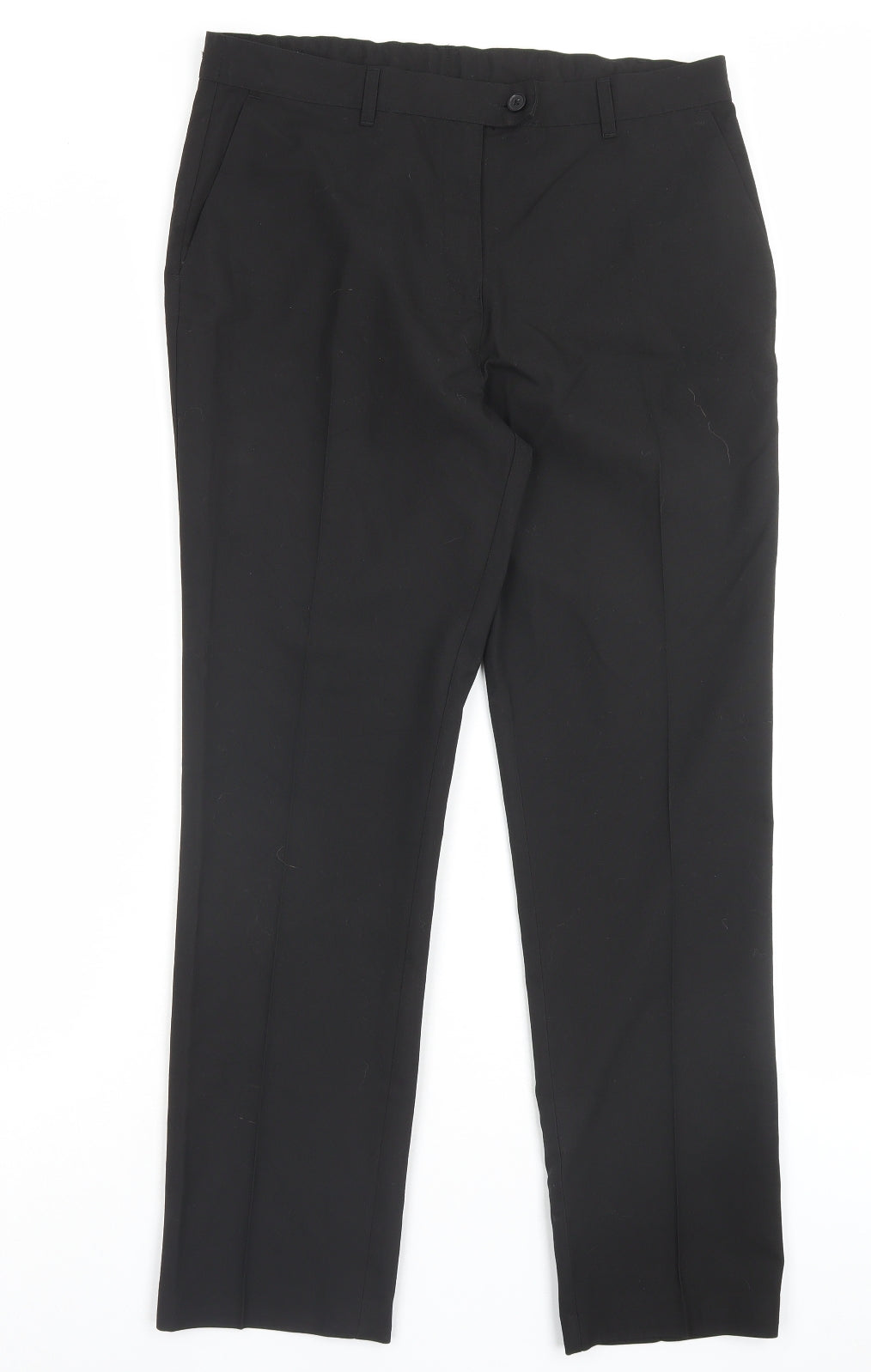 Marks and Spencer Boys Black Polyester Capri Trousers Size 16 Years Regular Button - School Wear