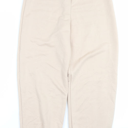Boohoo Womens Beige Polyester Jogger Trousers Size 12 L28 in Regular