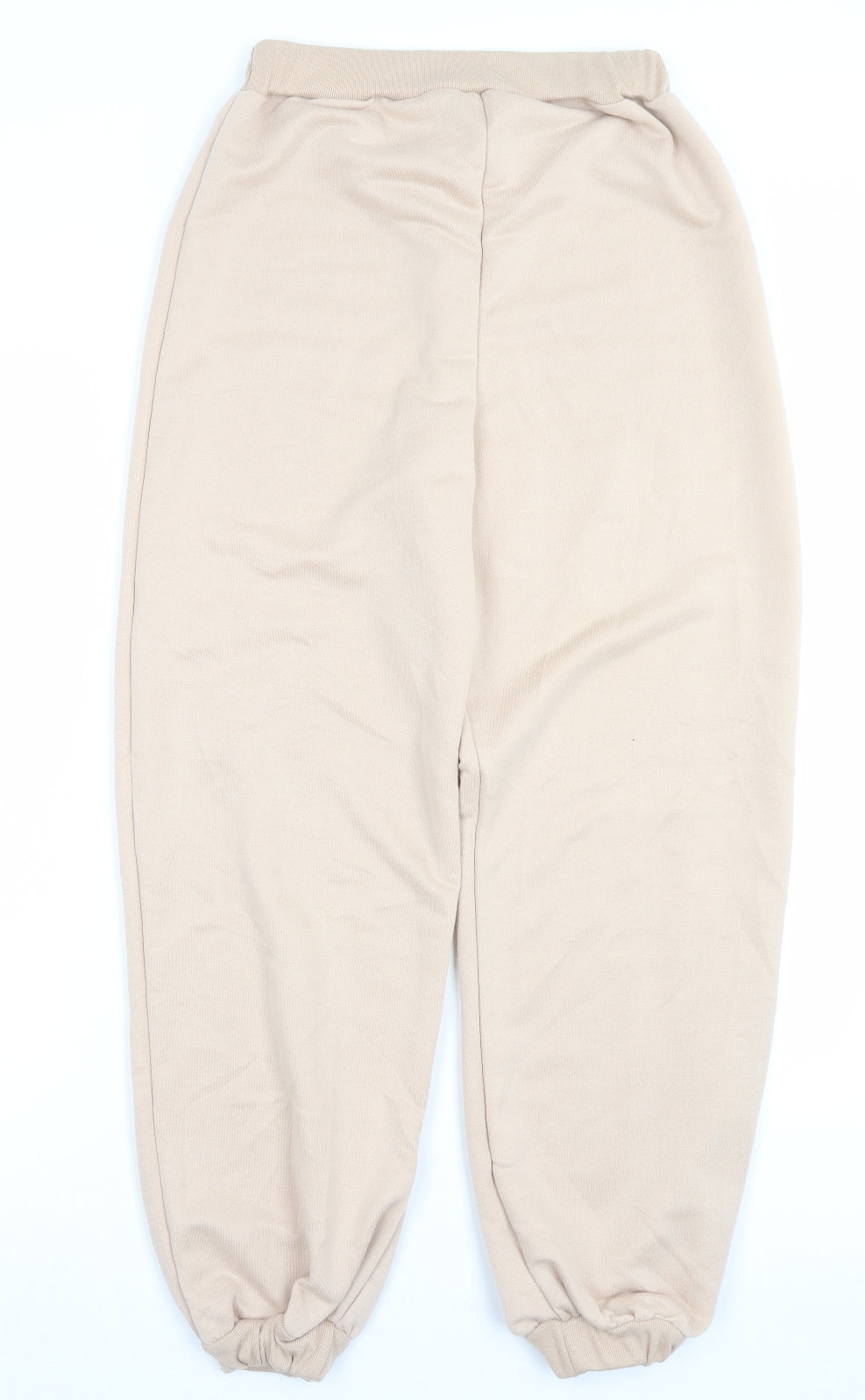 Boohoo Womens Beige Polyester Jogger Trousers Size 12 L28 in Regular