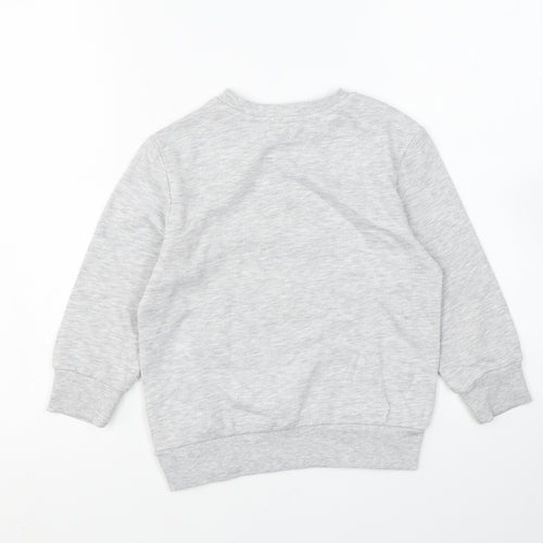Very Girls Grey Cotton Pullover Sweatshirt Size 5-6 Years Pullover - Elfie Selfie