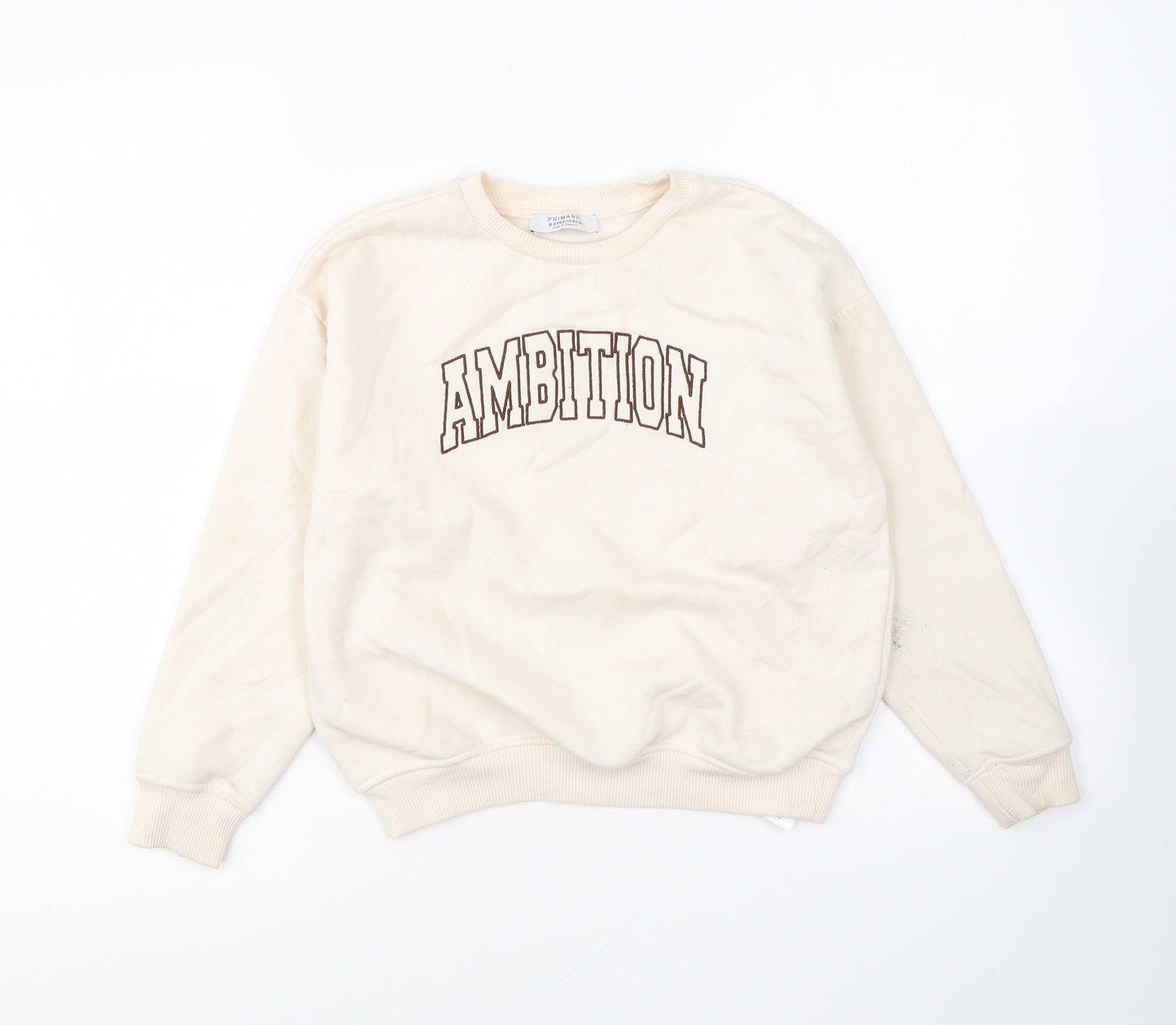 Primark Girls Ivory Polyester Pullover Sweatshirt Size 8-9 Years Pullover - Ambition