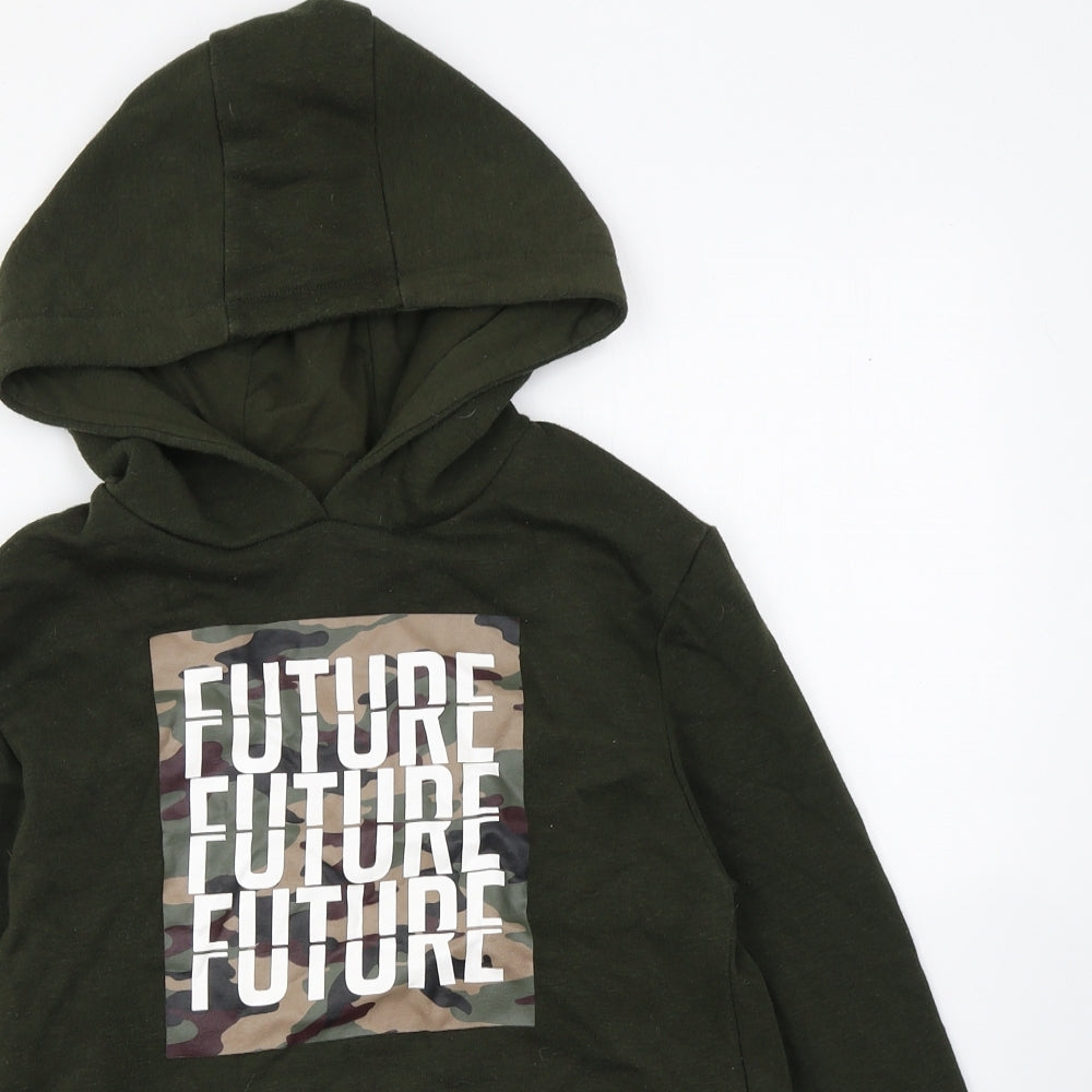Primark Boys Green Camouflage Cotton Pullover Hoodie Size 9-10 Years Pullover - Future