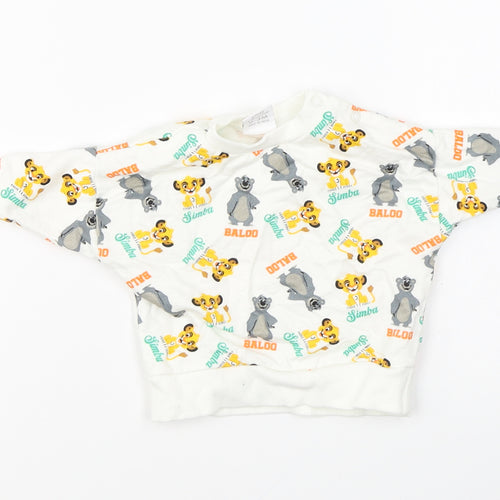 PEP&CO Baby Multicoloured Geometric Cotton Pullover Jumper Size 0-3 Months Pullover - Lion King