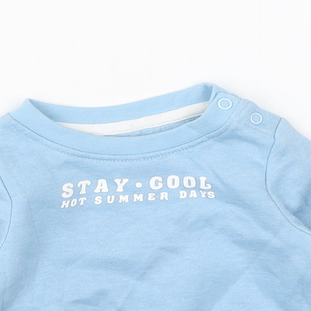 Primark Baby Blue Polyester Pullover Jumper Size 0-3 Months Snap - Stay Cool