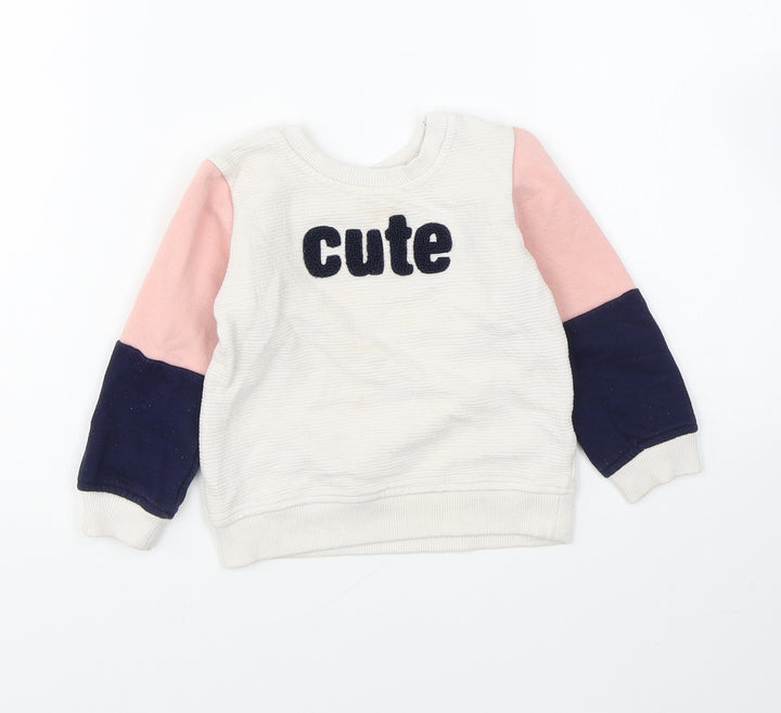Primark Girls Multicoloured Polyester Pullover Sweatshirt Size 2-3 Years Pullover - Cute