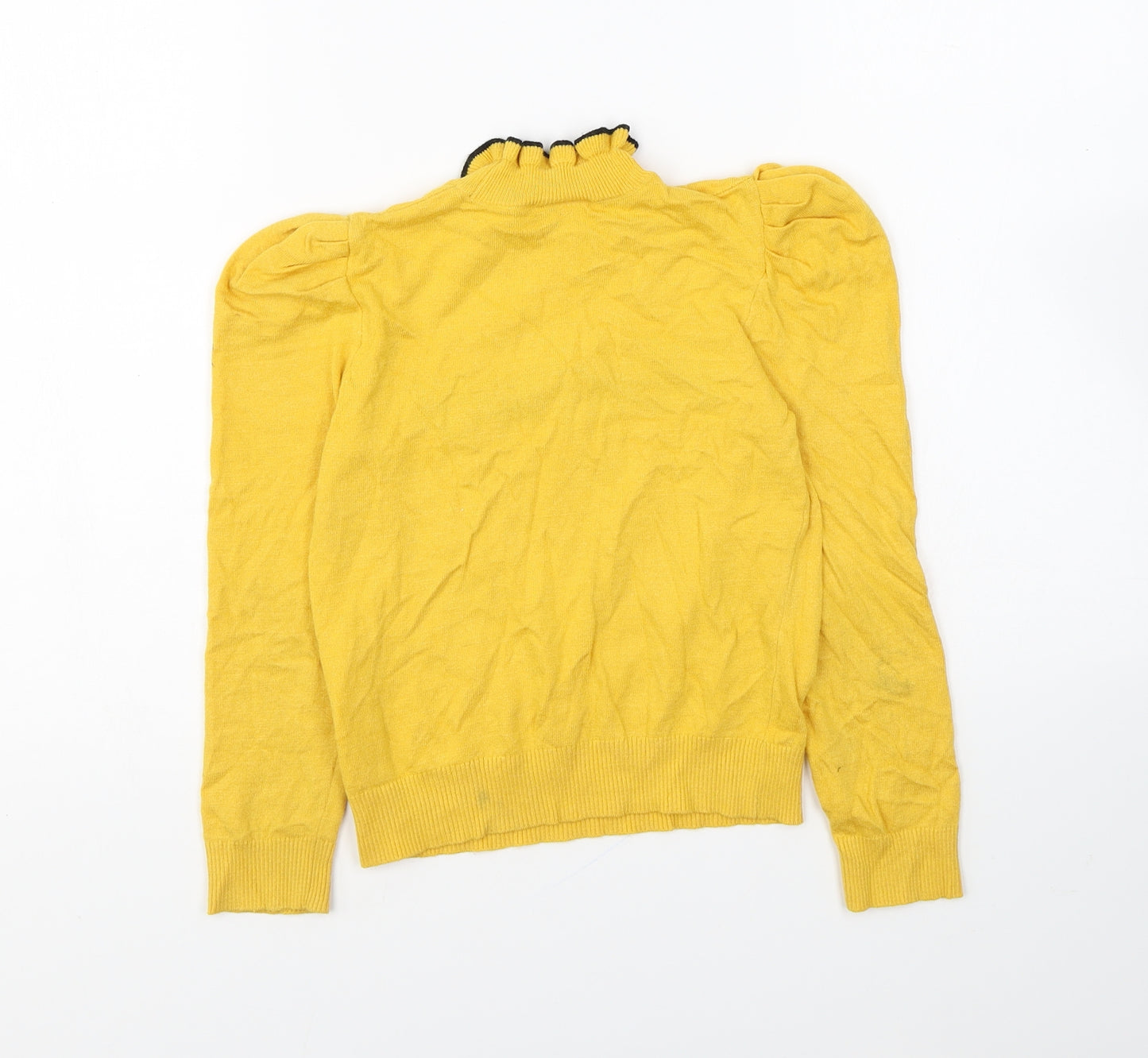 River Island Girls Yellow High Neck Viscose Pullover Jumper Size 7-8 Years Pullover - Couture