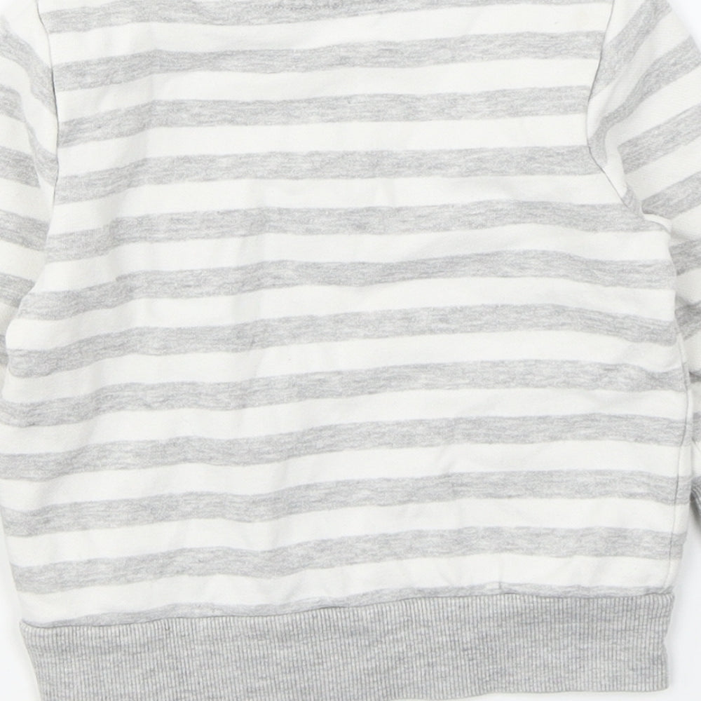 George Boys Grey Striped Cotton Pullover Jumper Size 12-18 Months Pullover
