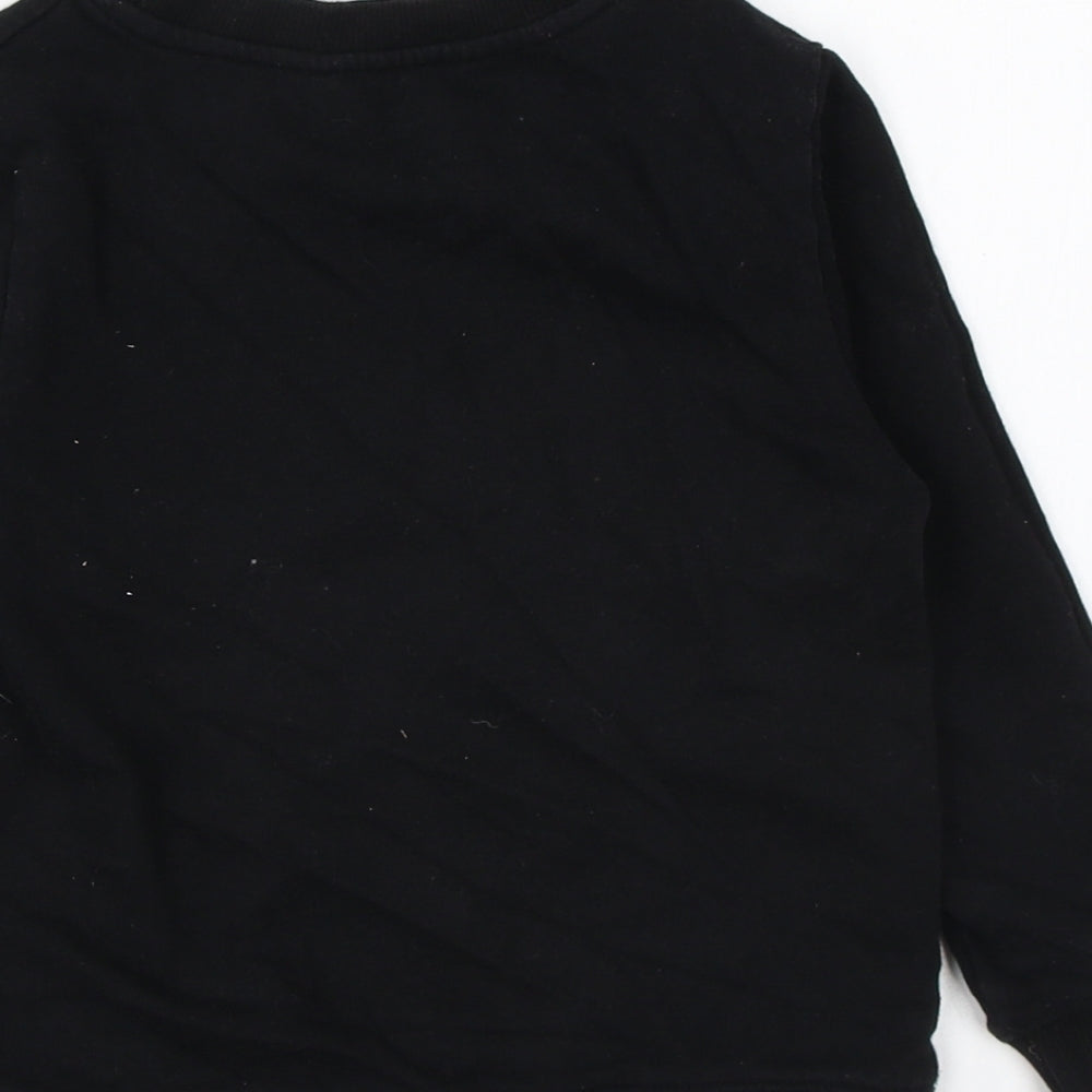 H&M Boys Black Cotton Pullover Sweatshirt Size 5-6 Years Pullover