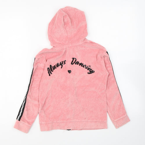 George Girls Pink Cotton Full Zip Hoodie Size 7-8 Years Zip - Always Dancing