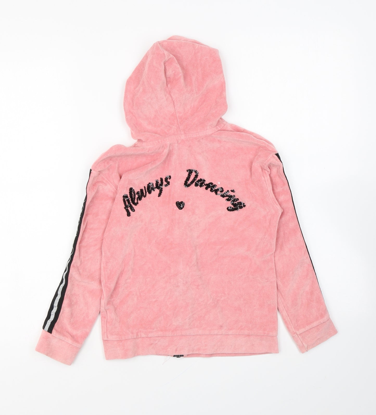 George Girls Pink Cotton Full Zip Hoodie Size 7-8 Years Zip - Always Dancing