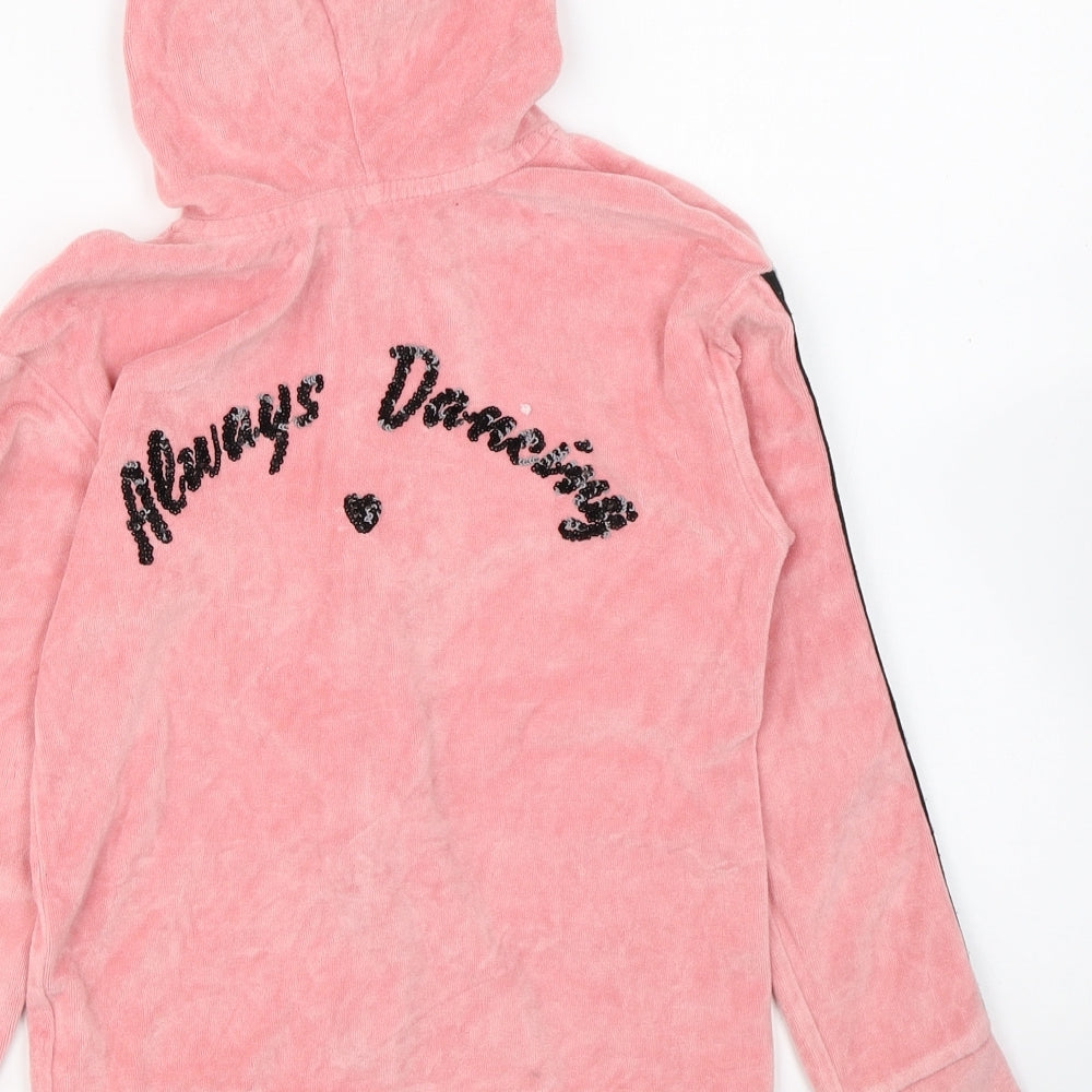 George Girls Pink Cotton Full Zip Hoodie Size 7-8 Years Zip - Always Dancing