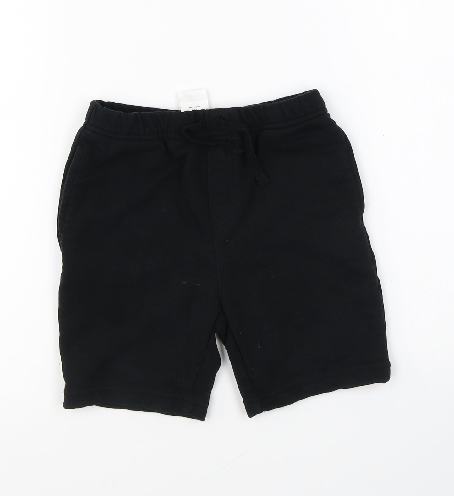 George Boys Black Cotton Sweat Shorts Size 5-6 Years Regular Drawstring