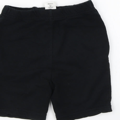George Boys Black Cotton Sweat Shorts Size 5-6 Years Regular Drawstring