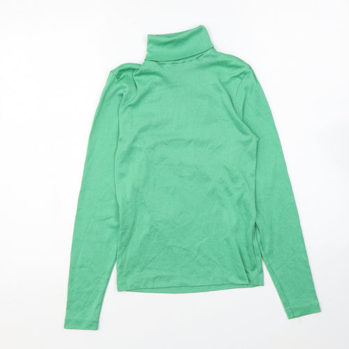 St Michael Girls Green Roll Neck Nylon Pullover Jumper Size 4 Years Pullover
