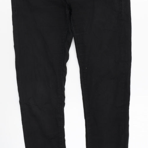 Marks and Spencer Womens Black Cotton Skinny Jeans Size 28 in L29 in Regular Zip