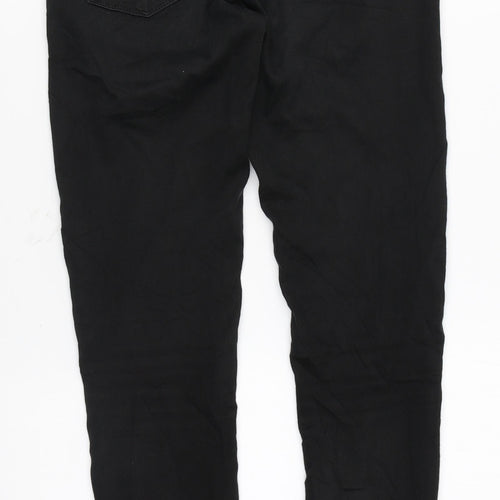 Marks and Spencer Womens Black Cotton Skinny Jeans Size 28 in L29 in Regular Zip