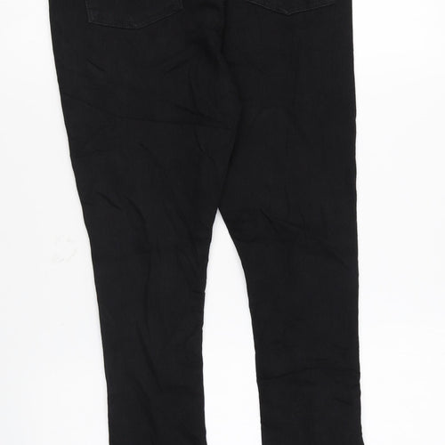 Boohoo Womens Black Cotton Skinny Jeans Size 6 L25 in Regular Zip