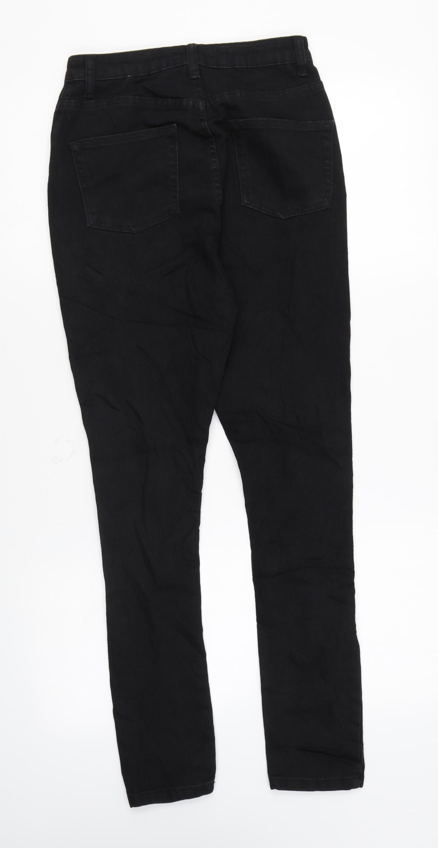 Boohoo Womens Black Cotton Skinny Jeans Size 6 L25 in Regular Zip