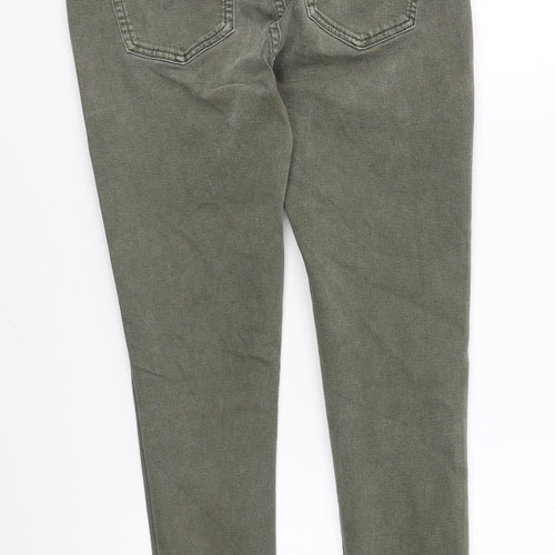 Marks and Spencer Womens Green Cotton Skinny Jeans Size 10 L27 in Regular Zip
