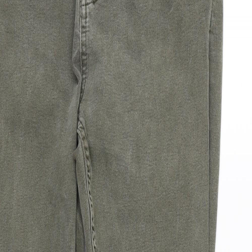Marks and Spencer Womens Green Cotton Skinny Jeans Size 10 L27 in Regular Zip