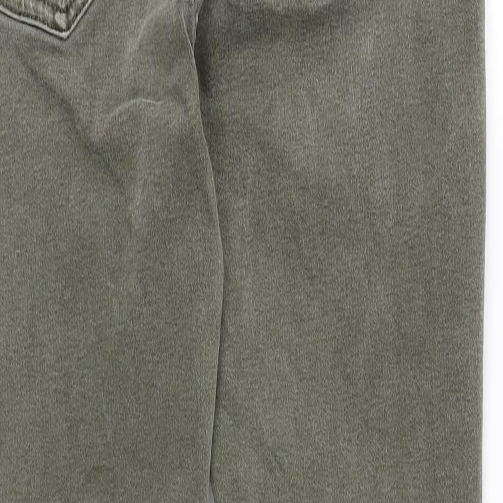 Marks and Spencer Womens Green Cotton Skinny Jeans Size 10 L27 in Regular Zip