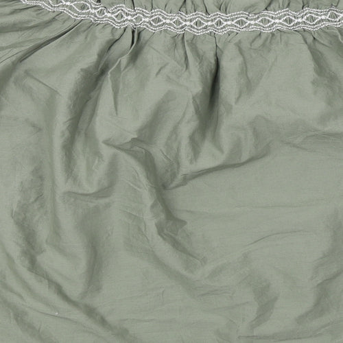 Marks and Spencer Womens Green Cotton Basic Blouse Size 10 Off the Shoulder