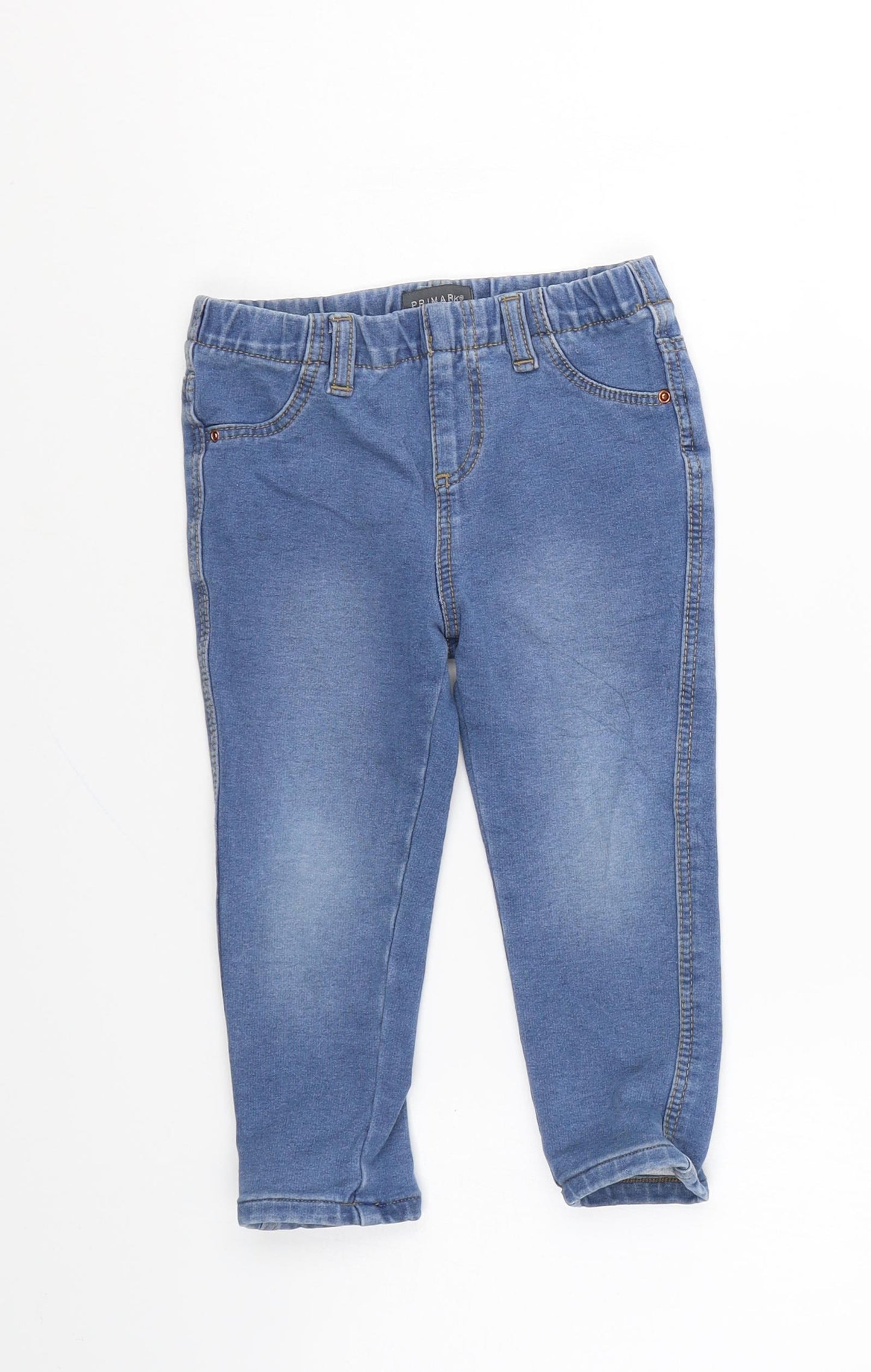 Primark Girls Blue Cotton Jegging Trousers Size 2-3 Years Regular Pullover