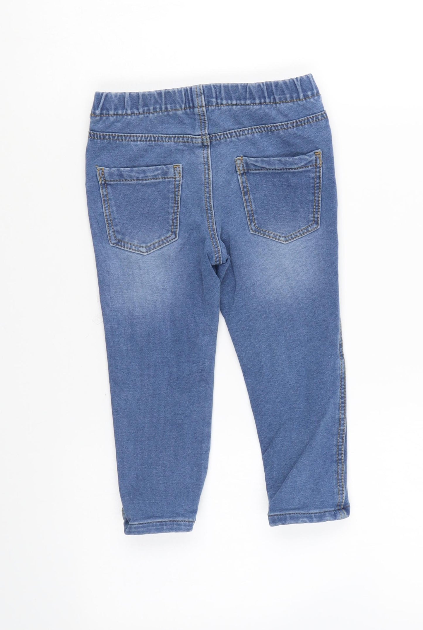 Primark Girls Blue Cotton Jegging Trousers Size 2-3 Years Regular Pullover
