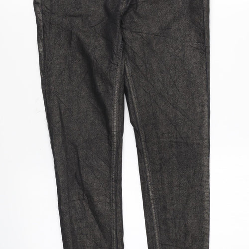 NEXT Womens Black Cotton Skinny Jeans Size 10 L26 in Regular Zip