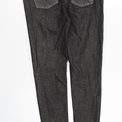 NEXT Womens Black Cotton Skinny Jeans Size 10 L26 in Regular Zip