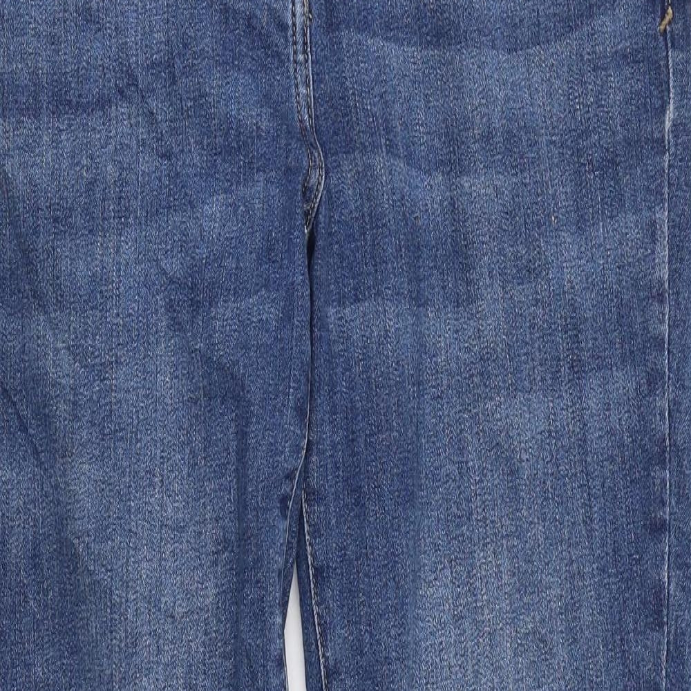 NEXT Womens Blue Cotton Bootcut Jeans Size 12 L28 in Regular Zip