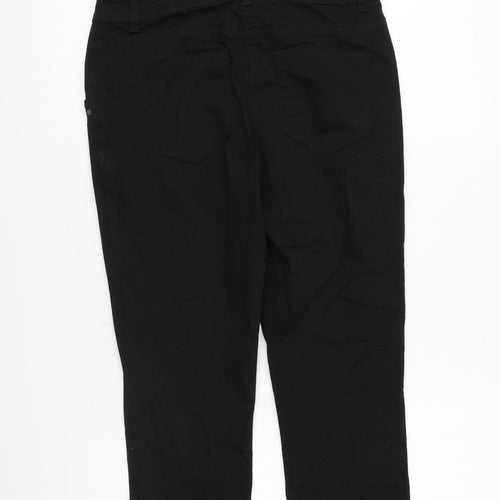 George Womens Black Cotton Cropped Jeans Size 8 L21 in Regular Zip