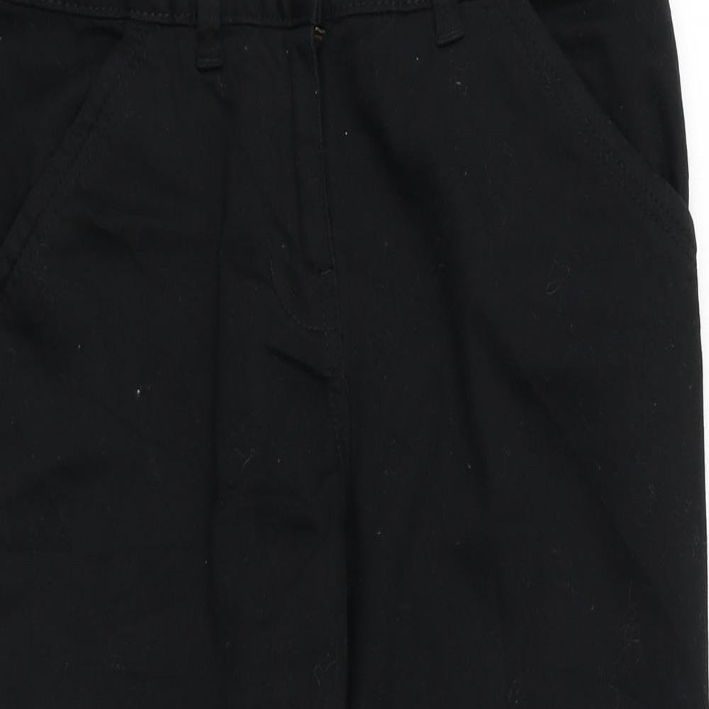George Womens Black Cotton Cropped Jeans Size 8 L21 in Regular Zip