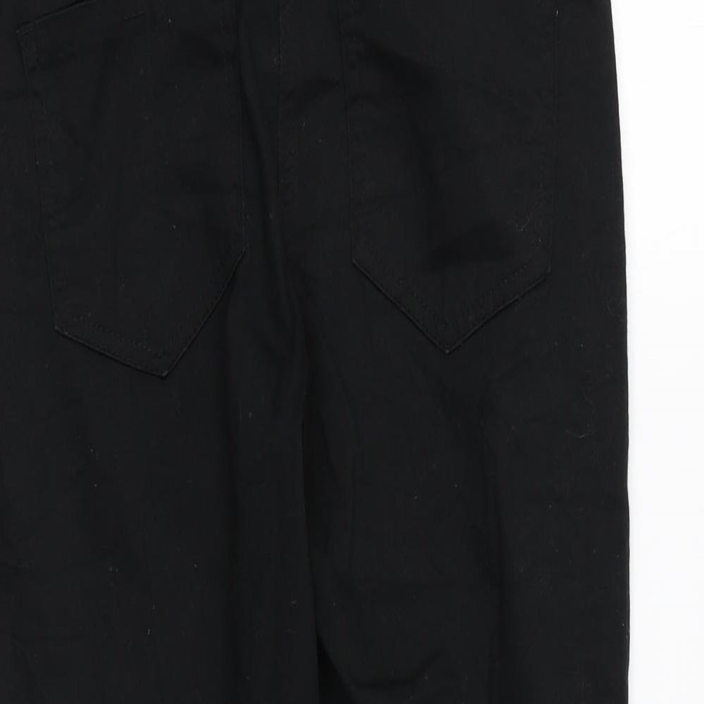 George Womens Black Cotton Cropped Jeans Size 8 L21 in Regular Zip