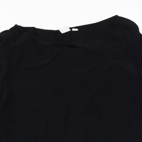 Gap Womens Black Viscose Basic Blouse Size M Round Neck