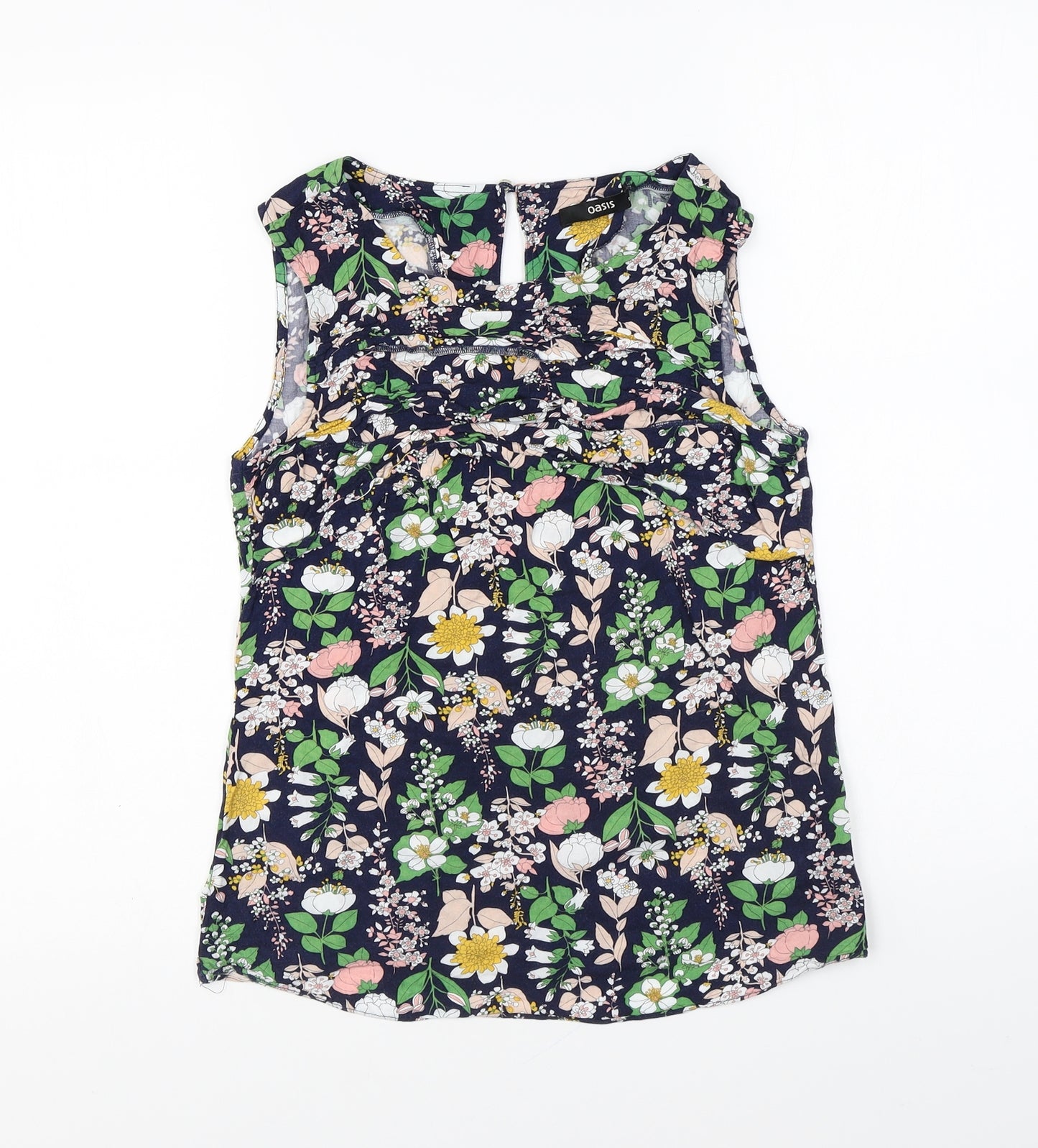 Oasis Womens Multicoloured Floral Viscose Basic Blouse Size 8 Round Neck
