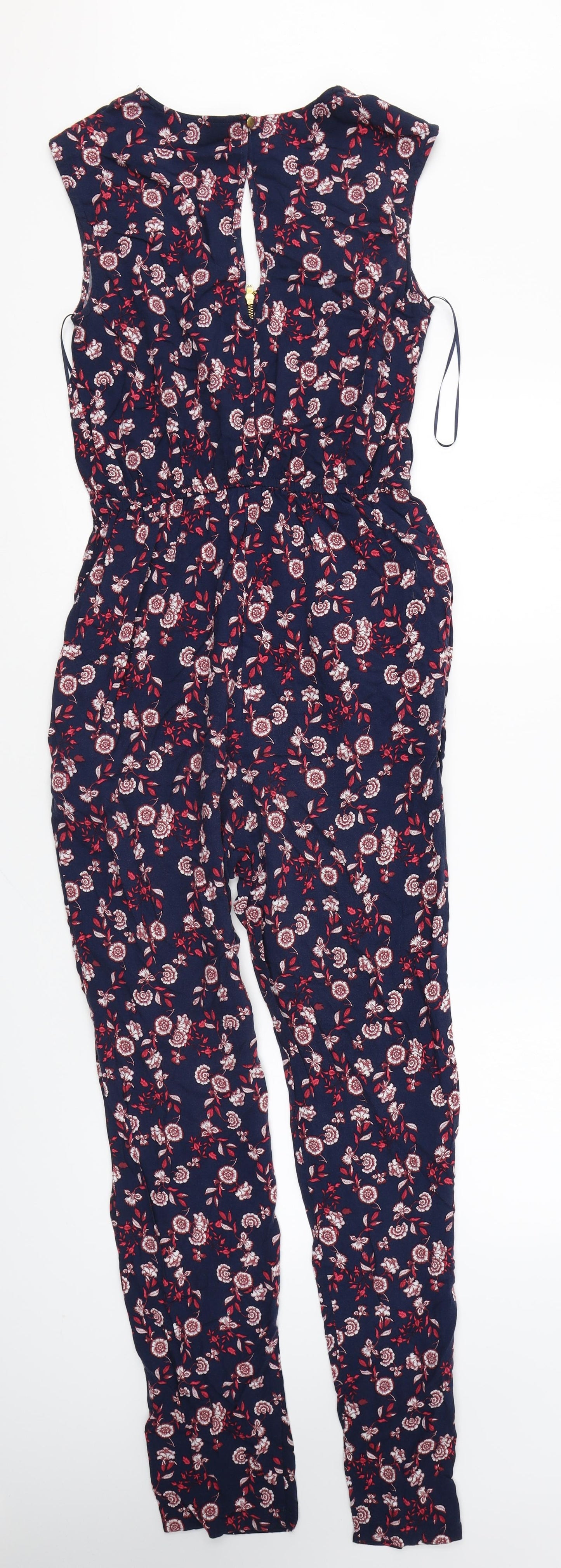 George Womens Multicoloured Floral Viscose Jumpsuit One-Piece Size 8 Zip