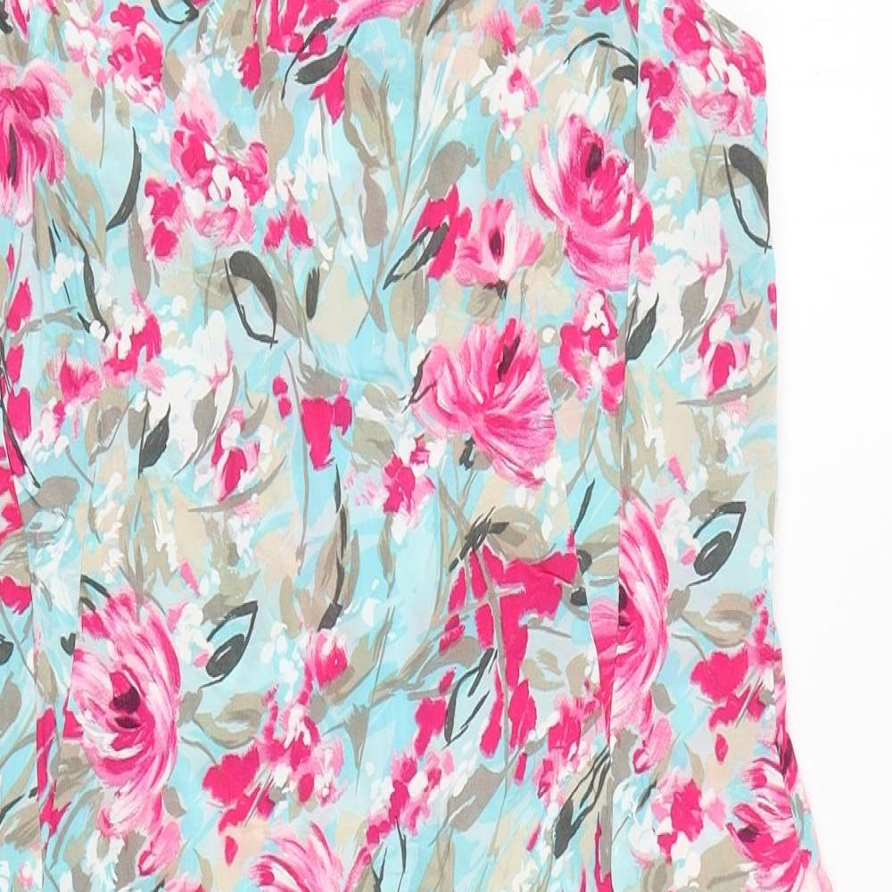 Alexon Womens Multicoloured Floral Cotton Sheath Size 8 Round Neck Zip