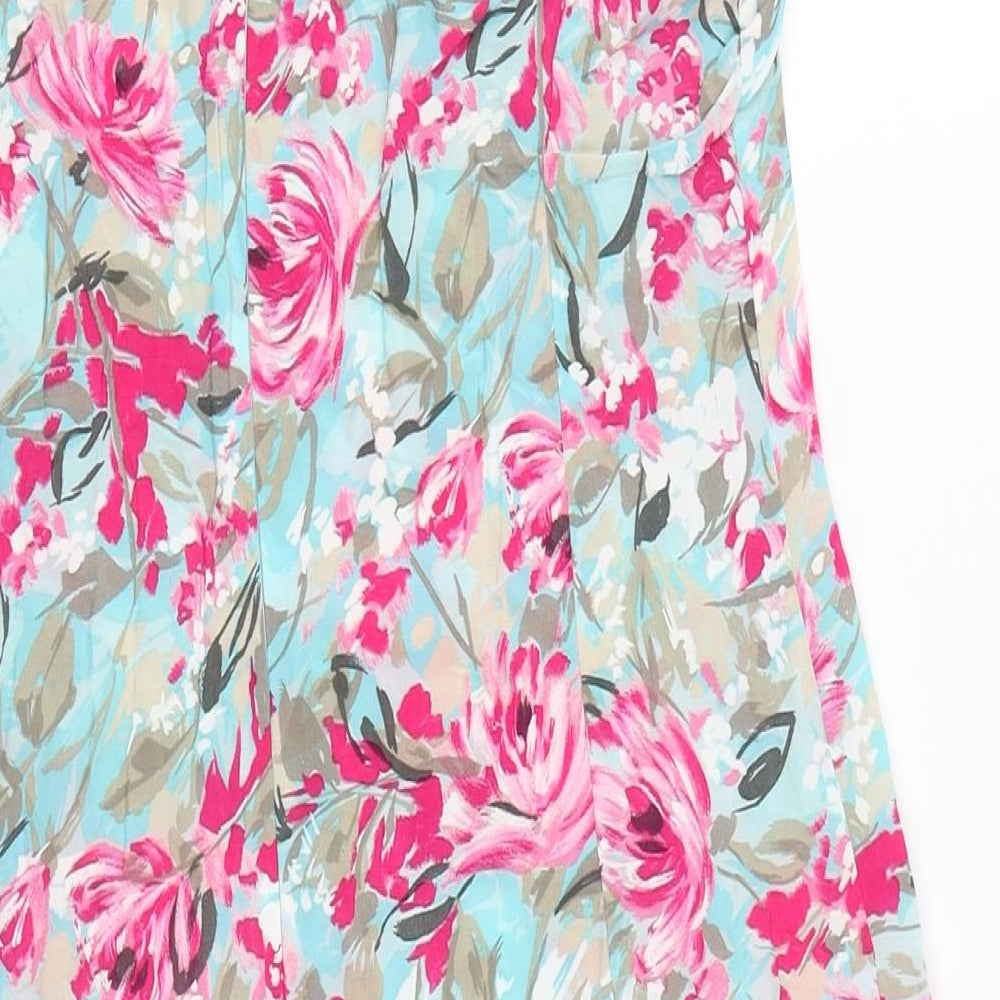 Alexon Womens Multicoloured Floral Cotton Sheath Size 8 Round Neck Zip