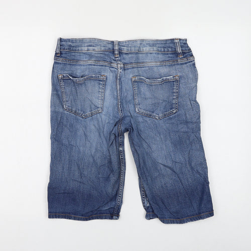 NEXT Womens Blue Cotton Bermuda Shorts Size 8 L12 in Regular Zip