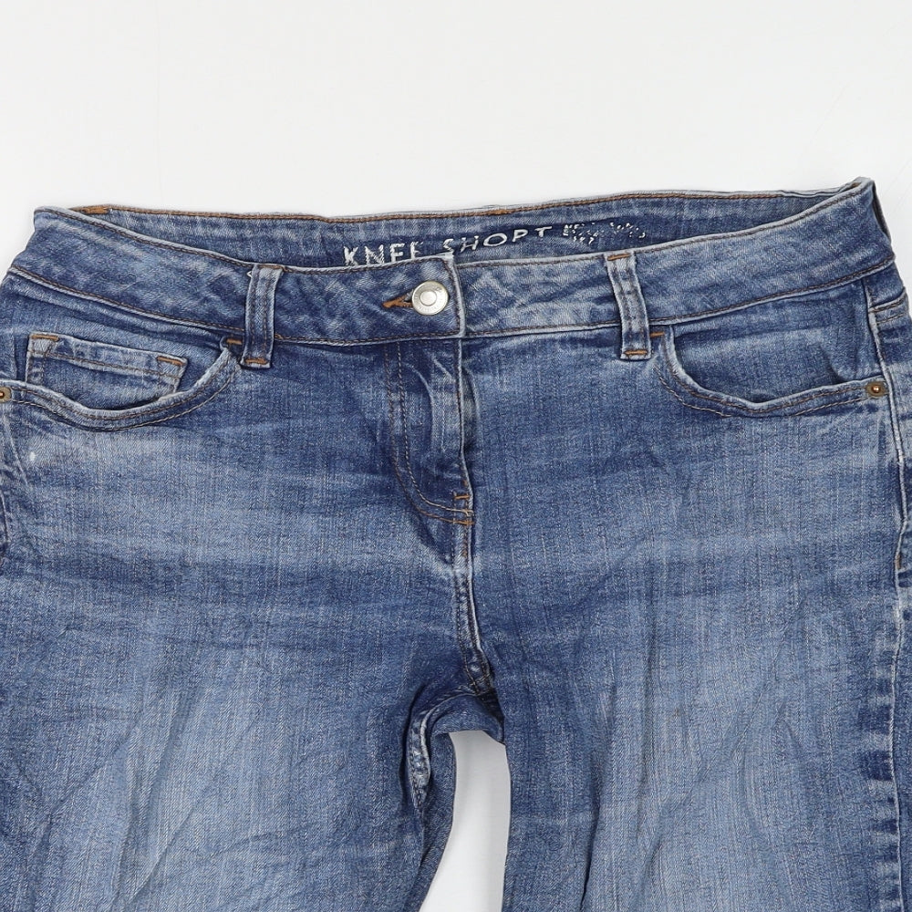 NEXT Womens Blue Cotton Bermuda Shorts Size 8 L12 in Regular Zip
