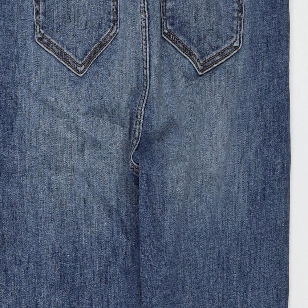 Marks and Spencer Womens Blue Cotton Cropped Jeans Size 10 L23 in Regular Zip