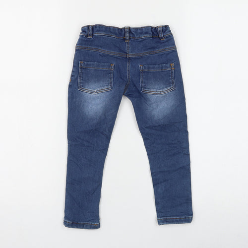 Marks and Spencer Girls Blue Cotton Skinny Jeans Size 2-3 Years Regular Pullover