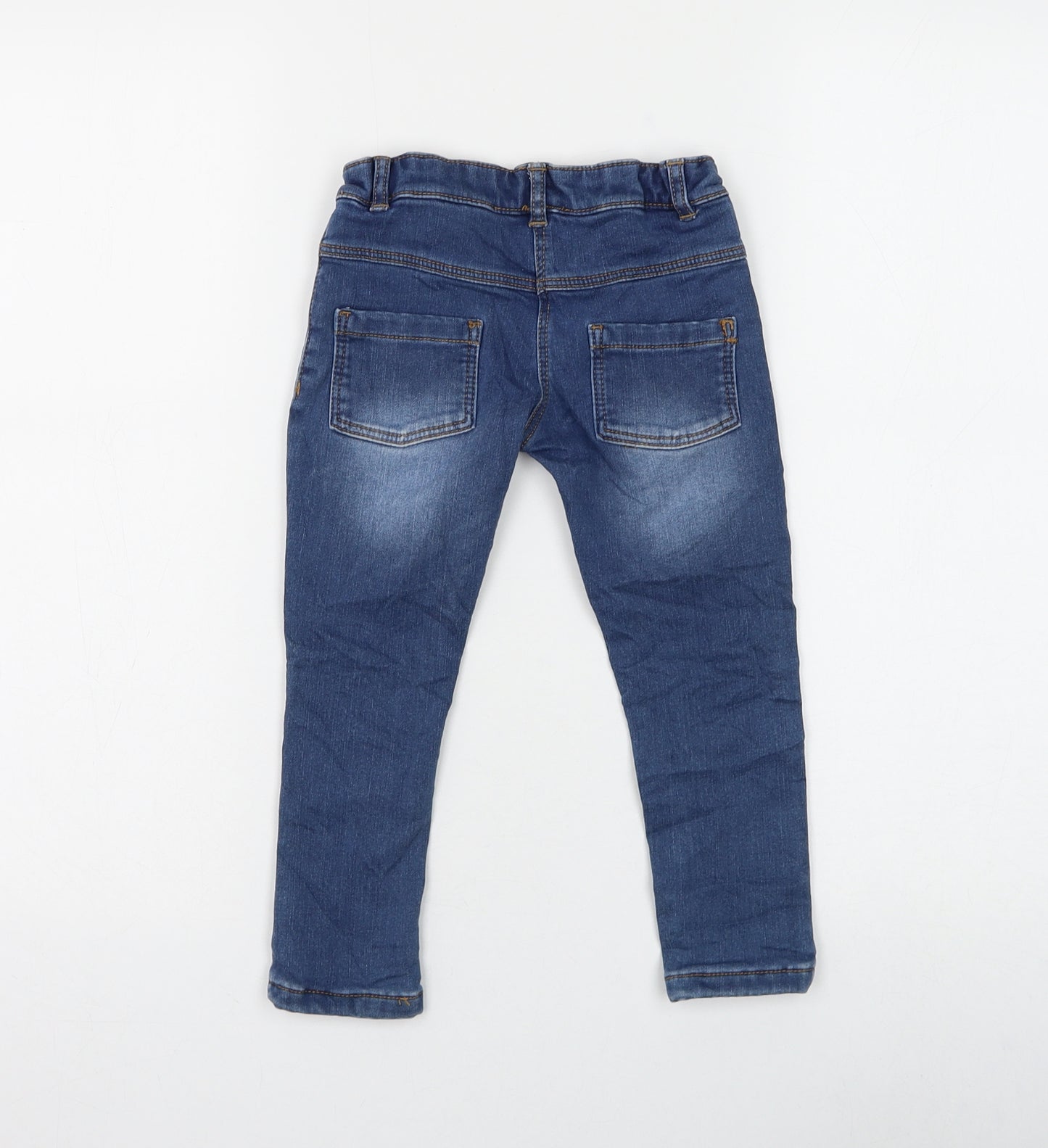 Marks and Spencer Girls Blue Cotton Skinny Jeans Size 2-3 Years Regular Pullover