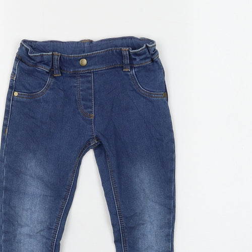Marks and Spencer Girls Blue Cotton Skinny Jeans Size 2-3 Years Regular Pullover