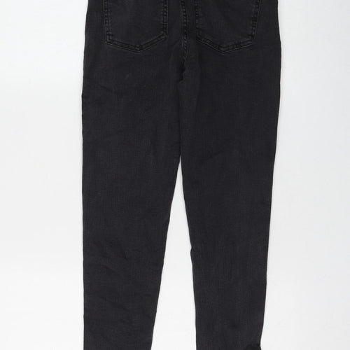 Marks and Spencer Womens Grey Cotton Skinny Jeans Size 8 L26 in Regular Zip