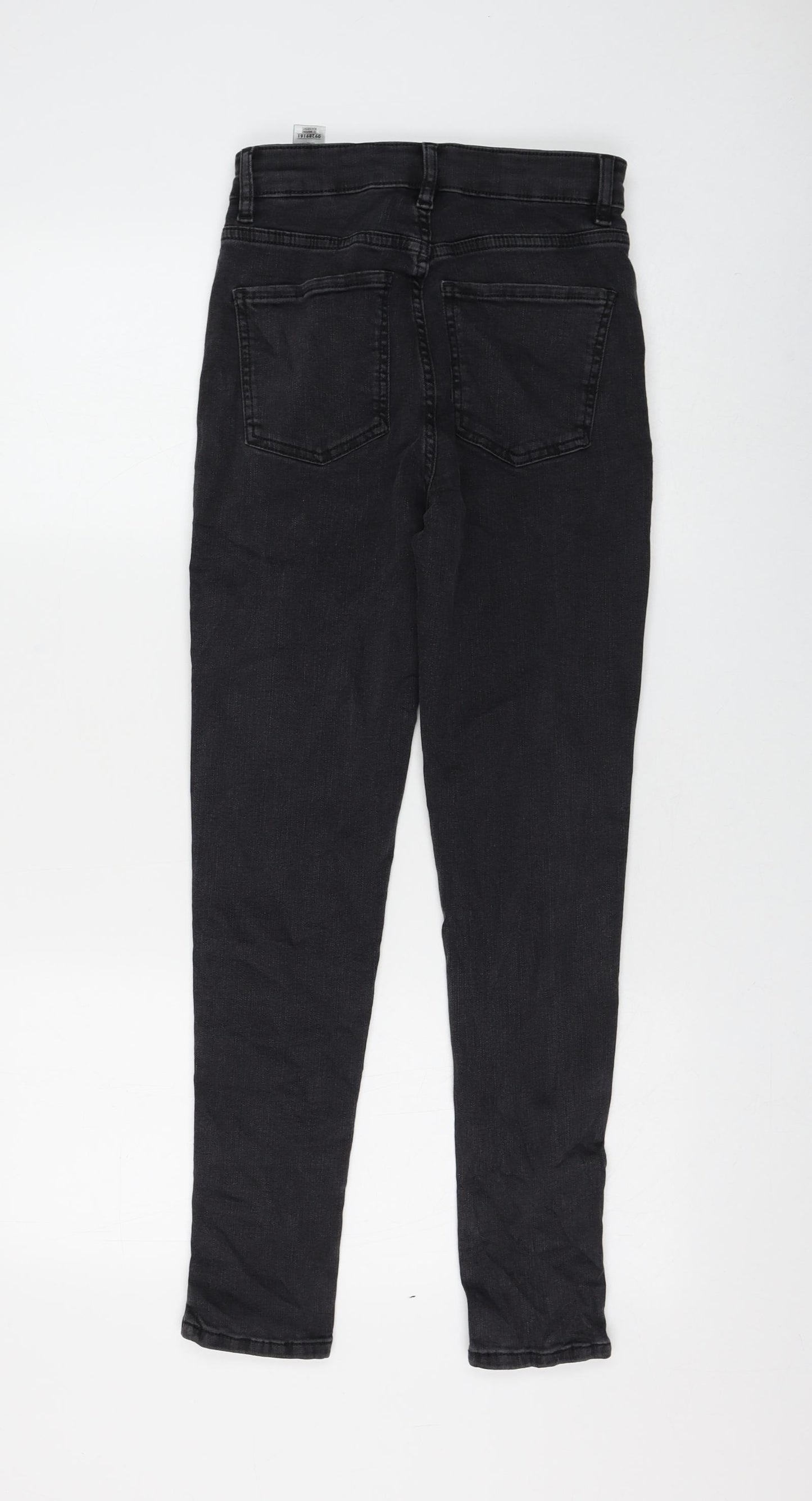 Marks and Spencer Womens Grey Cotton Skinny Jeans Size 8 L26 in Regular Zip