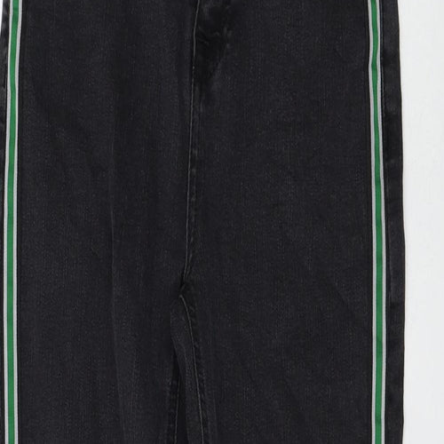 Marks and Spencer Womens Grey Cotton Skinny Jeans Size 8 L26 in Regular Zip